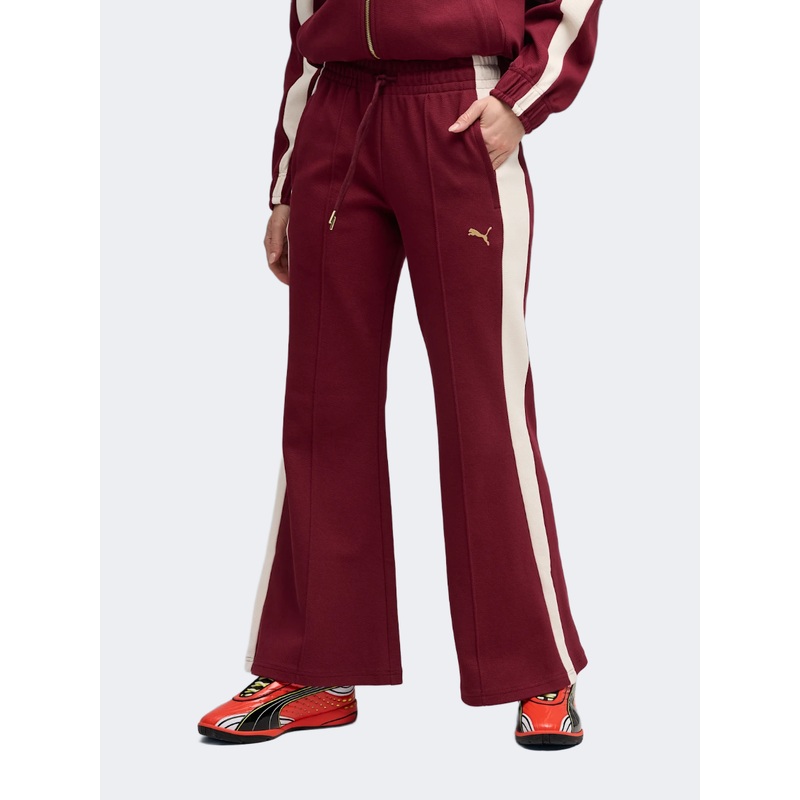 Puma T7 Flared Women Lifestyle Pant Ruby Shimmer