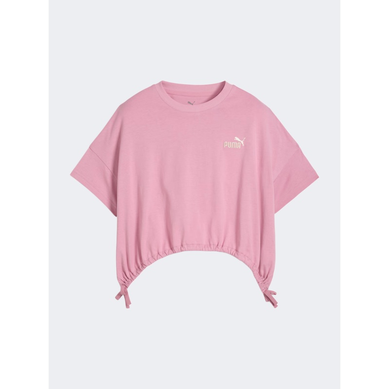 Puma Tweenerverse Knotted Girls Lifestyle T-Shirt Poised Pink
