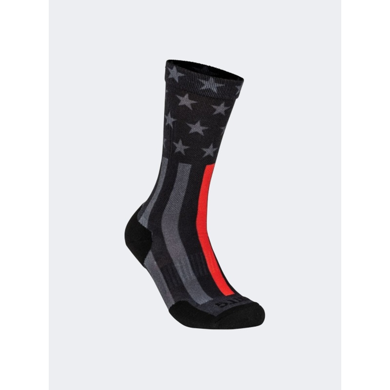 5-11 Crew Men Tactical Sock Black/Red