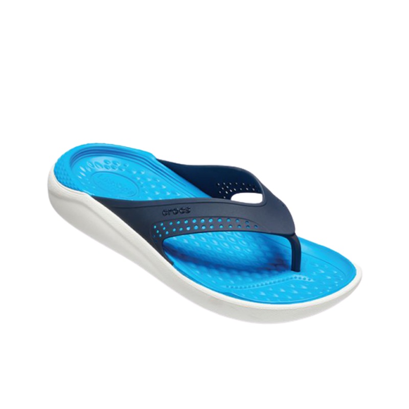 Crocs Unisex Lifestyle 205182-462 Literide Flip Navy Slippers.