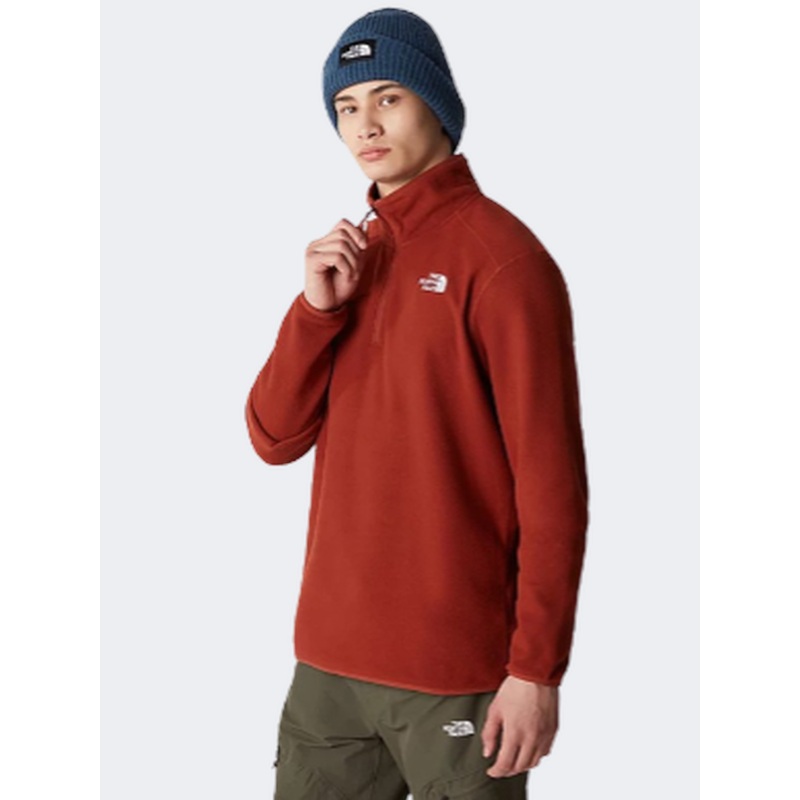 The North Face 100 Glacier 1/4 Men Skiing Fleece Brandy Brown