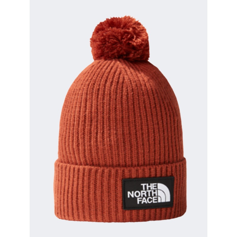 The North Face Logo Box Pom Unisex Lifestyle Beanie Brandy Brown
