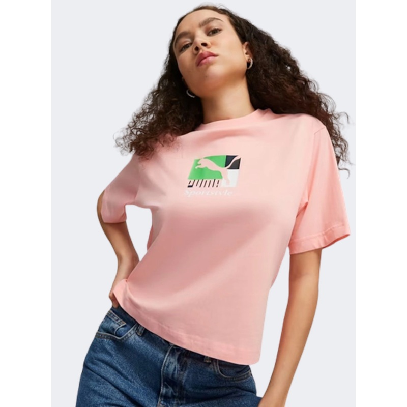 Puma Claassics Brand Love Women Lifestyle T-Shirt Peach Smoothie