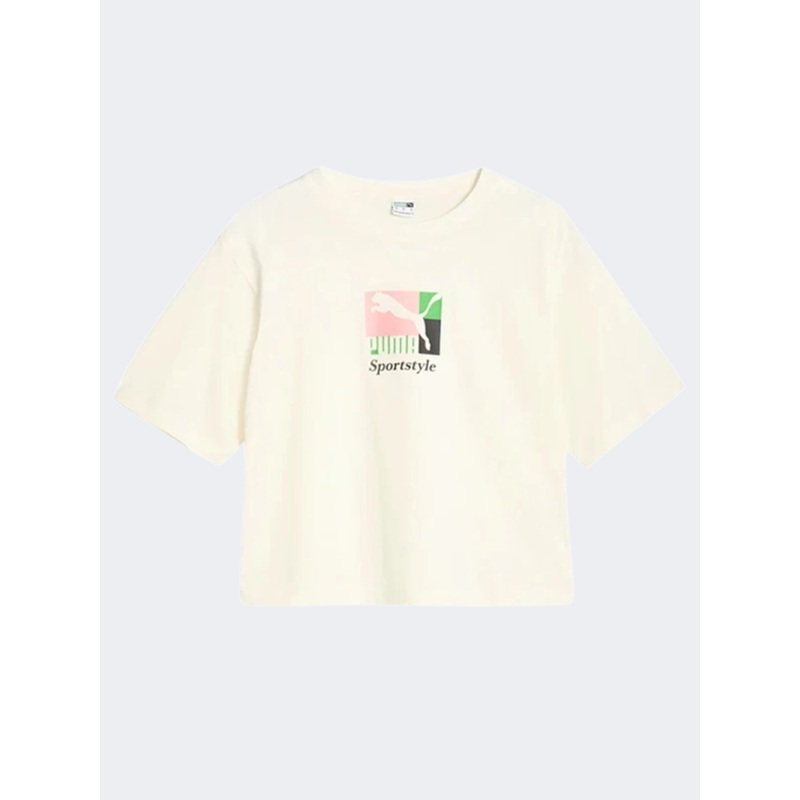 Puma Claassics Brand Love Women Lifestyle T-Shirt Warm White