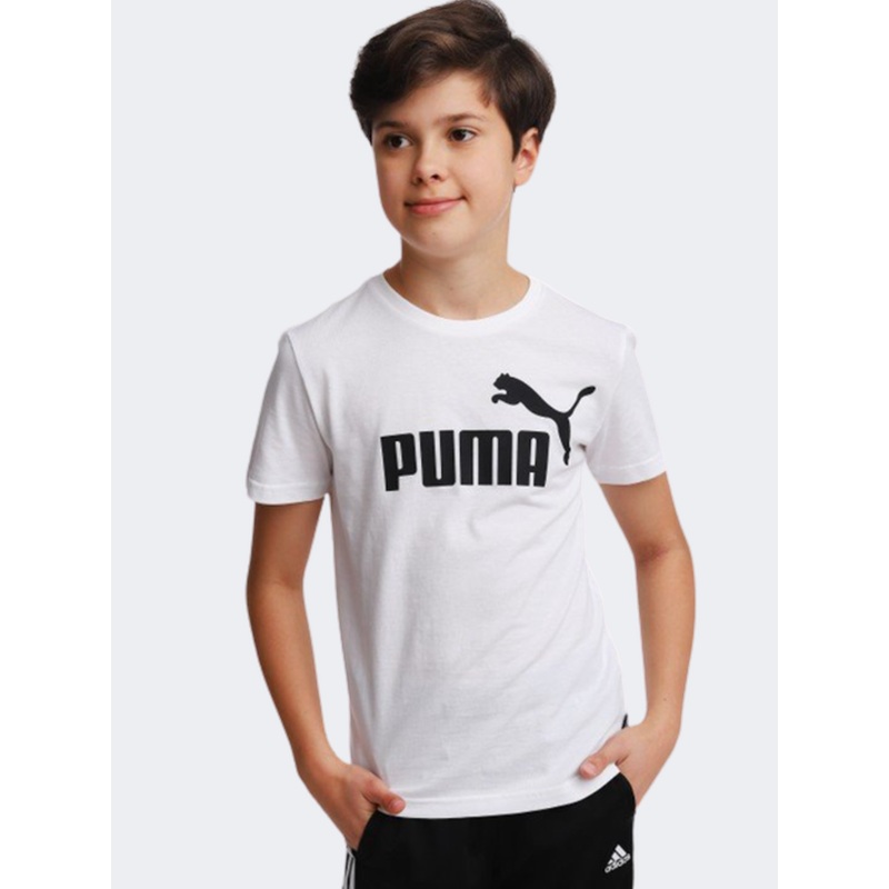Puma Essential Logo Boys Lifestyle T-Shirt White