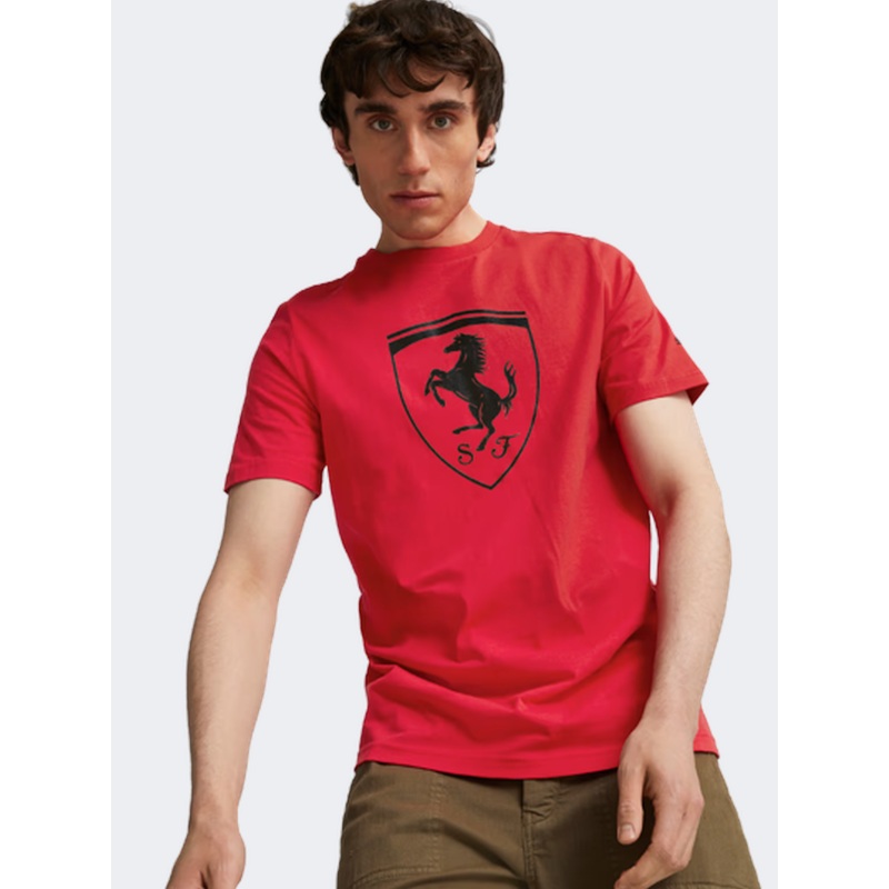 Puma Ferrari Race Tonal Big Shield Men Lifestyle T-Shirt Rosso Corsa