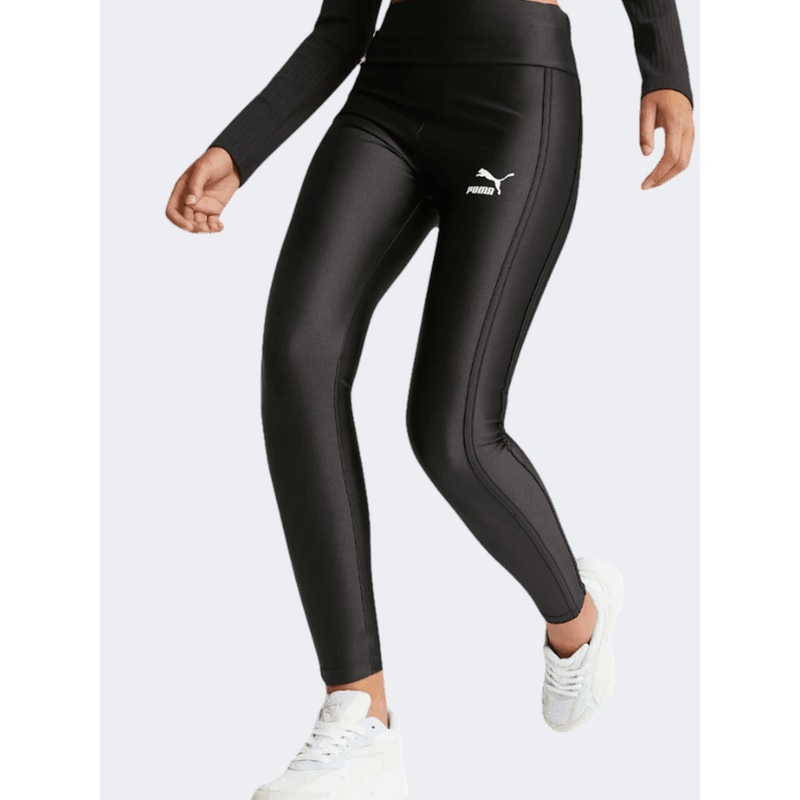 Puma T7 Shiny Women Lifestyle Tight Black