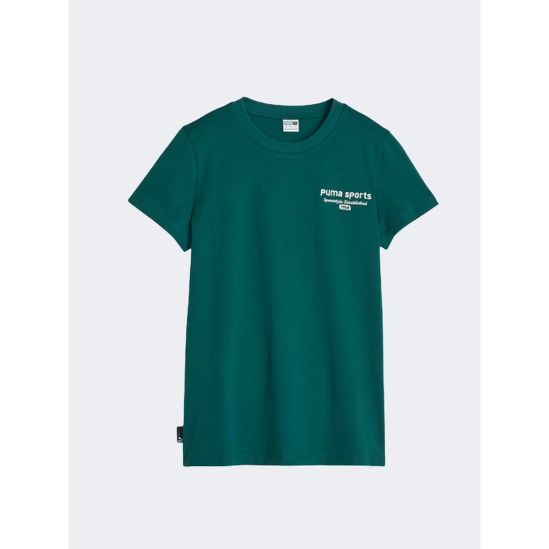 Puma Team Graphic Women Lifestyle T-Shirt Malachite