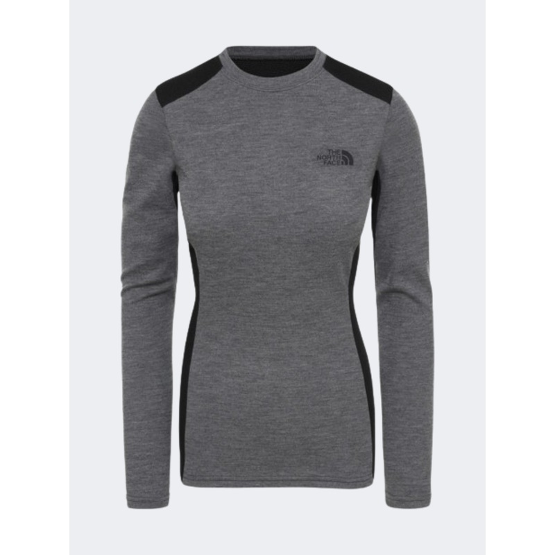 The North Face Women Skiing Nf0A4Cb6-Gvd-1 W Easy L/S Crew Neck mdgyhr/bk