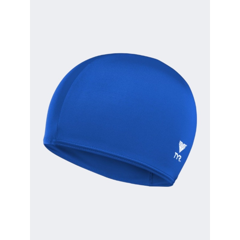 Tyr Unisex Swimming Lcy-428 Solid Lycra Blue Swim Cap