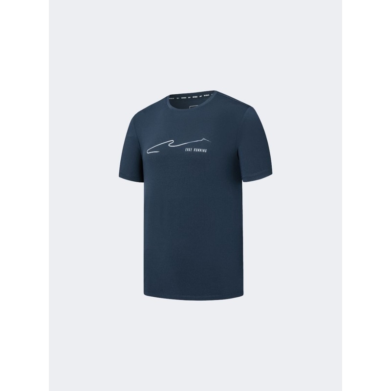 Erke Crew Men Running T-Shirt Dark Blue
