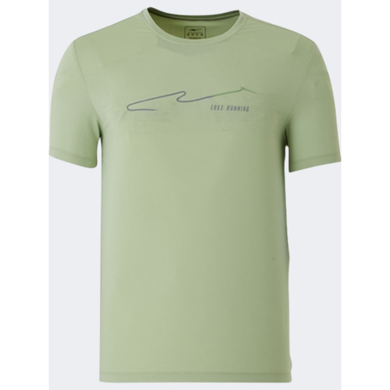 Erke Crew  Men Running T-Shirt Grass Green