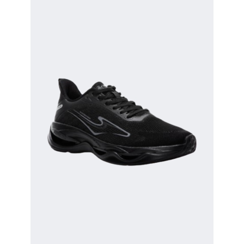 Erke Cushioning Men Running Shoes Black Charcoal