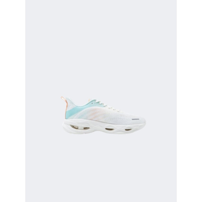Erke Cushioning Women Running Shoes White/Cyan