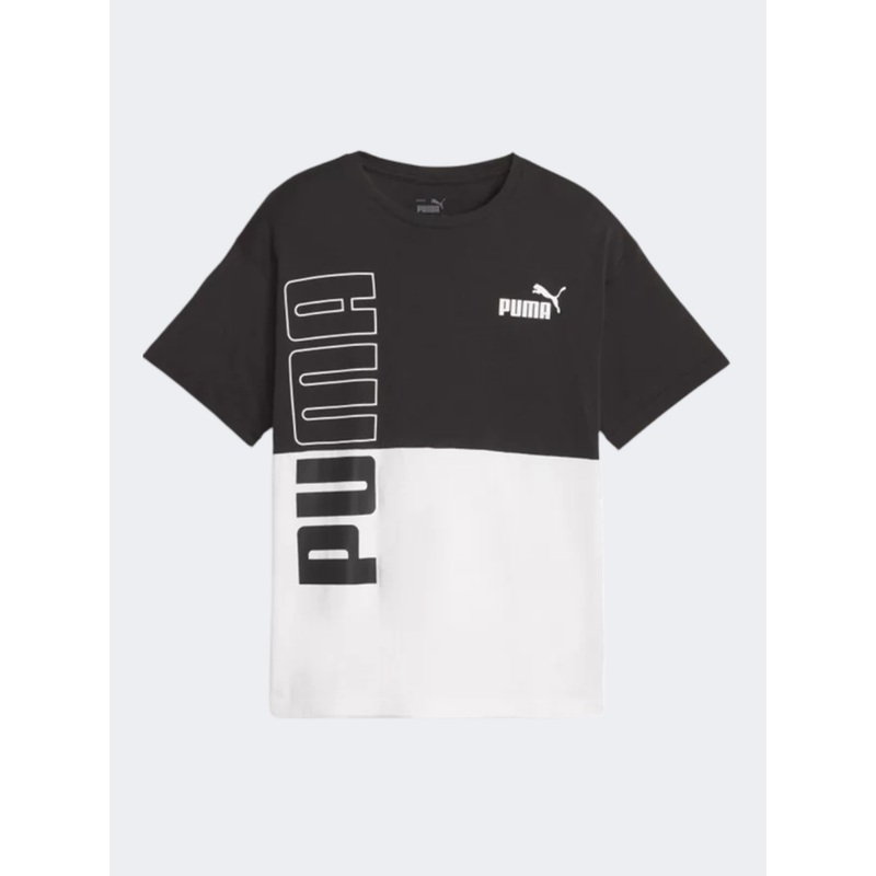 Puma Power Colorblock Boys Lifestyle T-Shirt Black