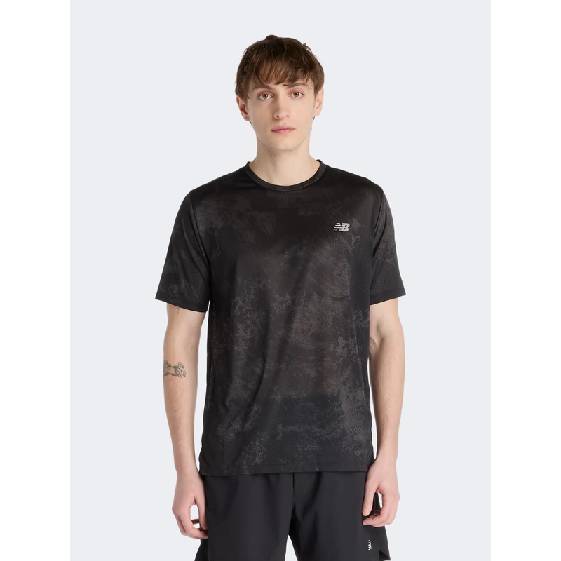 New Balance Athletics Printed Men Performance T-Shirt Castlerock