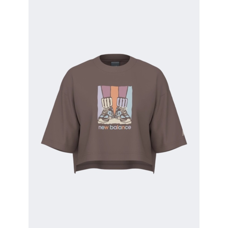 New Balance Gradient Shoe Women Lifestyle T-Shirt Earth Shadow