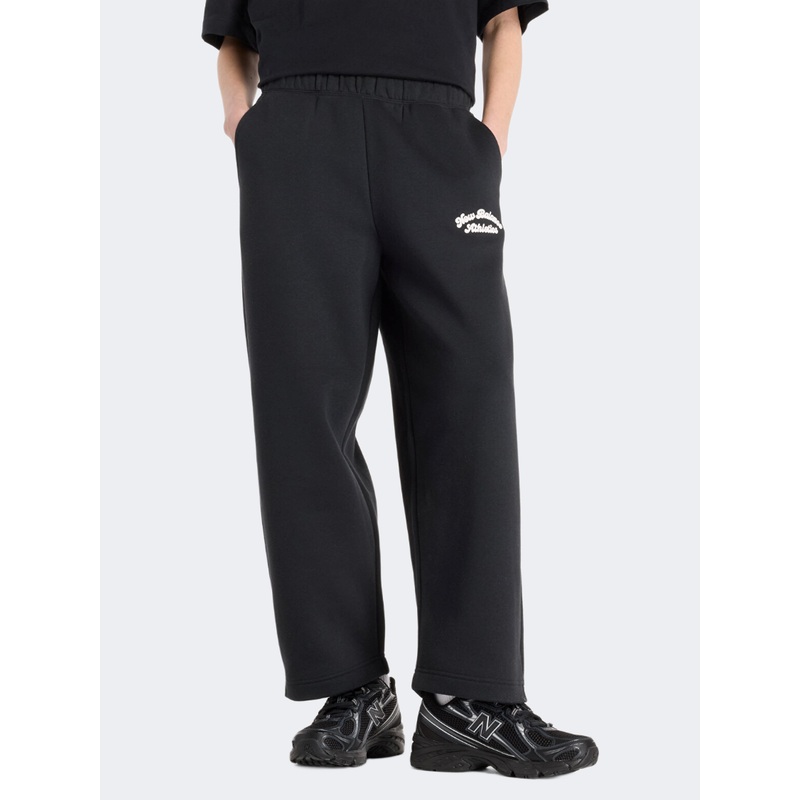 New Balance Linear Heritage Fleece Barrel Leg Women Lifestyle Pant Black