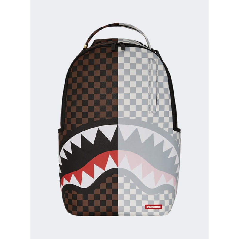 Spray Ground Split Check Unisex Lifestyle Backpack Brown/Cream