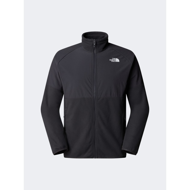 The North Face Glacier Heavyweight Full Zip Hooded Men Hiking Fleece Asphalt Grey/Black