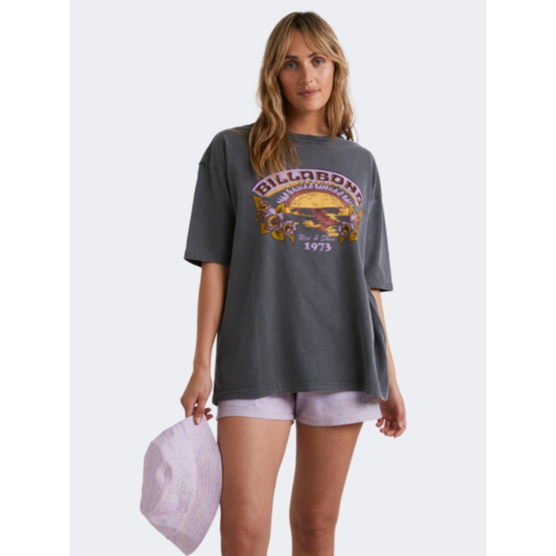 Billabong Rise And Shine Women Lifestyle TShirt Off Black