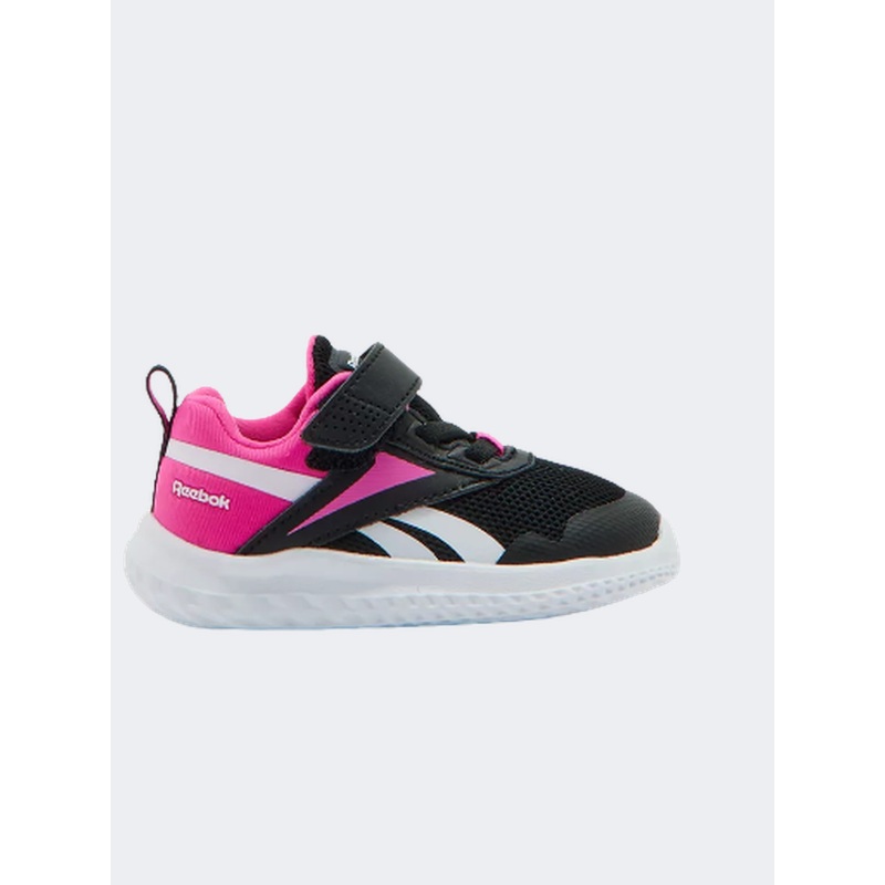 Reebok Rush Runner 5 Td Infant-Girls Running Shoes Black/Pink/White