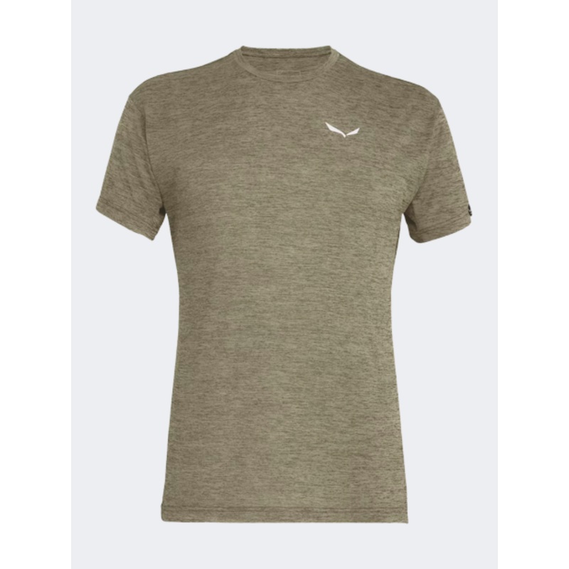 Salewa Puez Melange Dry Men Hiking TShirt Dark Olive Melange