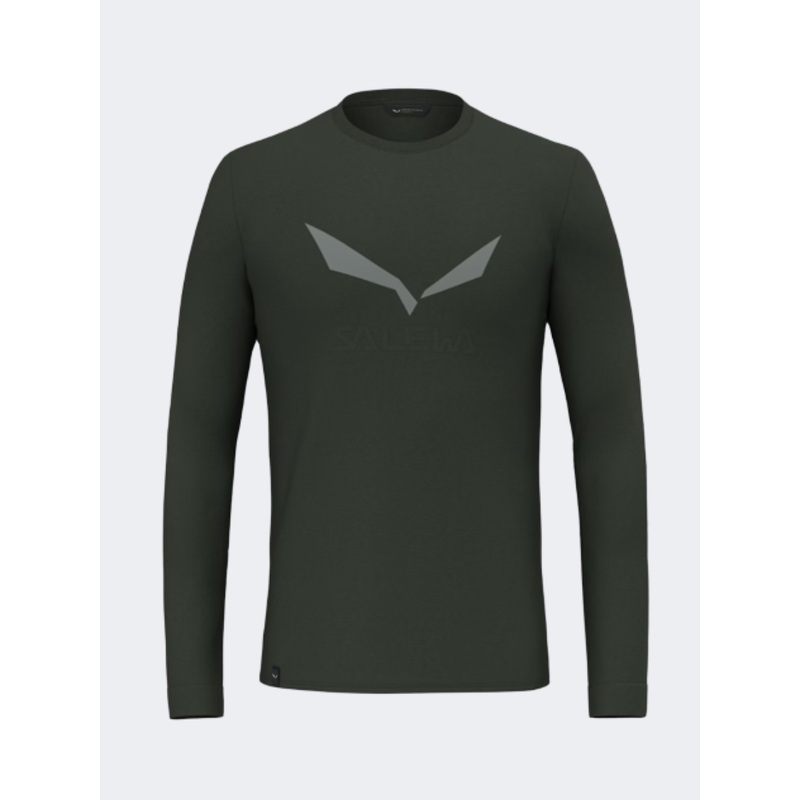Salewa Solidlogo Dry Men Hiking Long Sleeve Dark Olive
