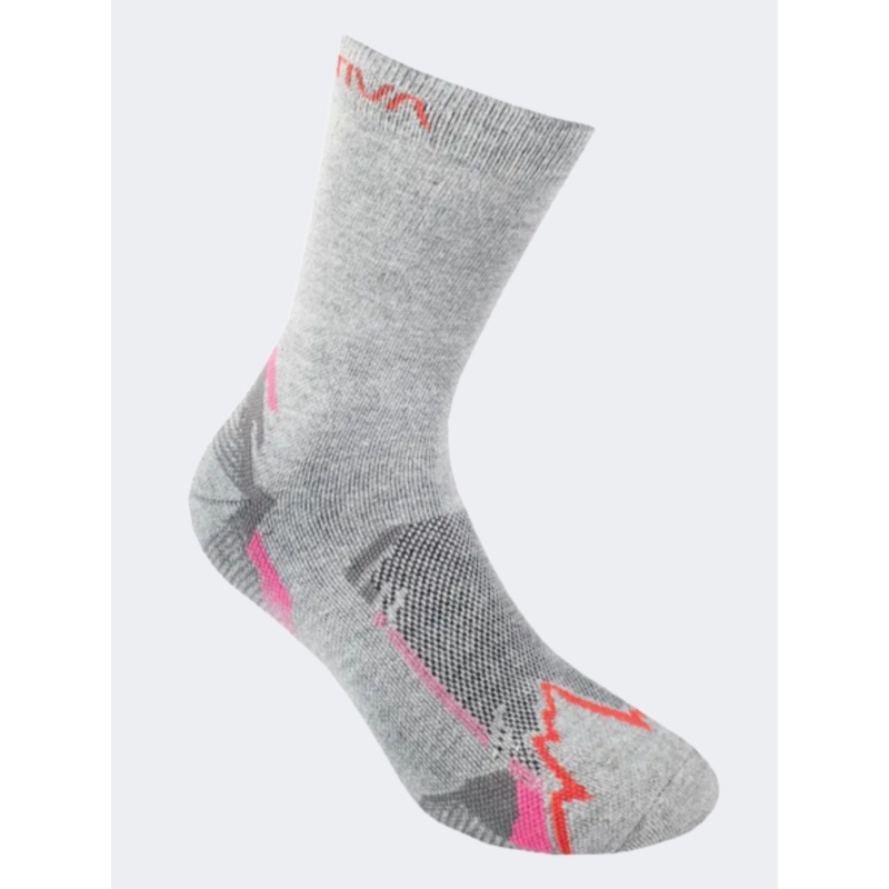 La Sportiva X Cursion Unisex Hiking Sock Grey/Cherry Tomato