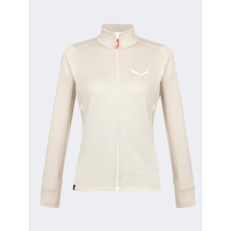 Salewa Puez Fleece Women Hiking Jacket Beige Oatmeal