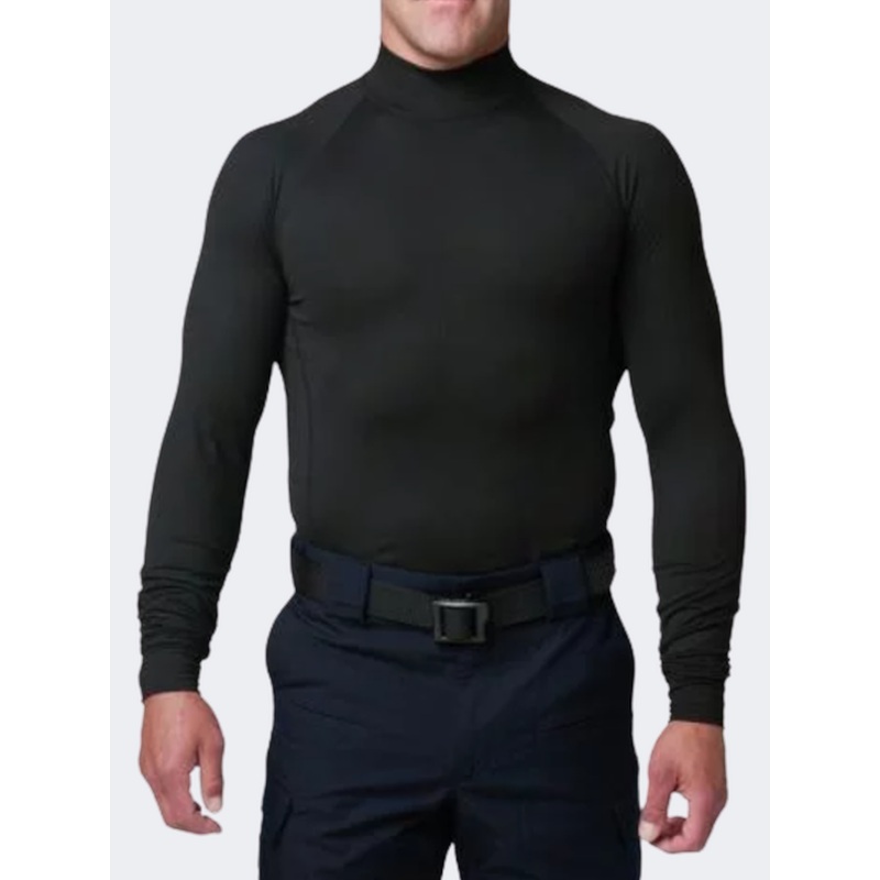 5-11 Brand Mock Neck Men Tactical Long Sleeve Black