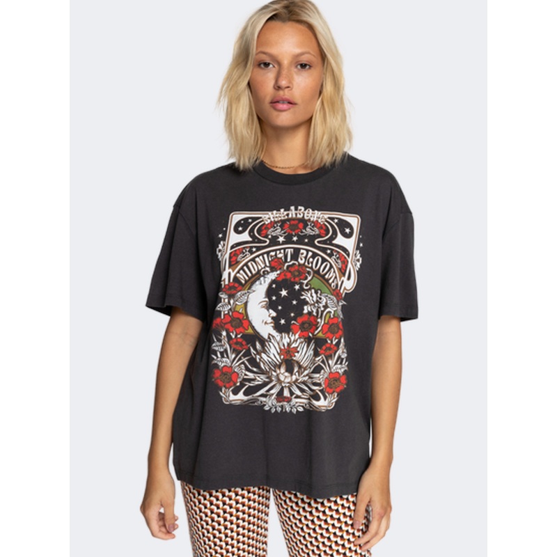 Billabong Midnight Blooms  Women Lifestyle T-Shirt Off Black