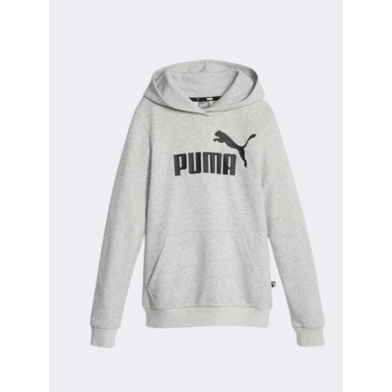Puma Essential Logo Girls Lifestyle Hoody Light Grey Heather