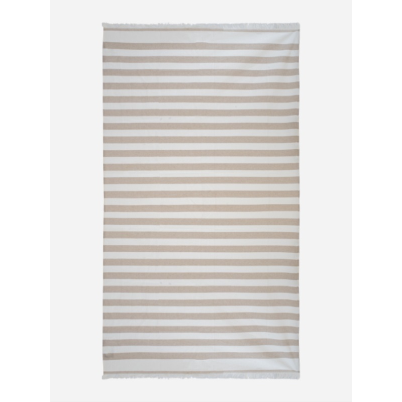 Top Ten Beach Throw Beach Towel White/Taupe