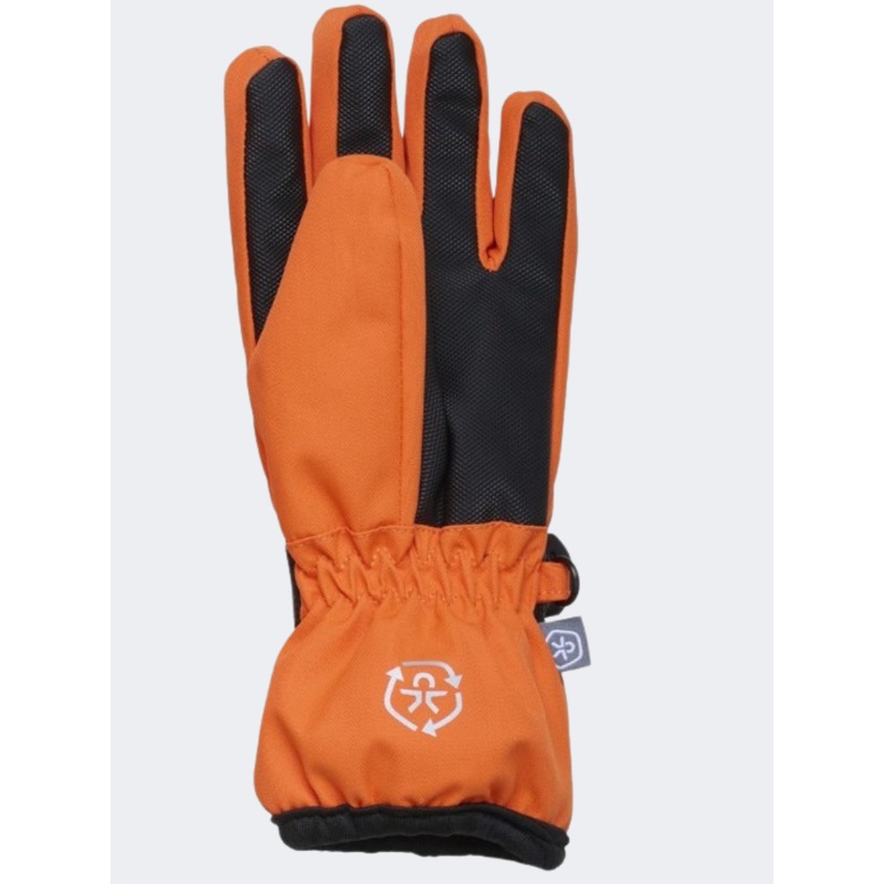 Color Kids Boys Skiing Gloves Orange