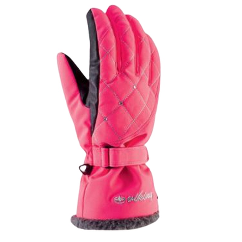 Viking Crystal Women Skiing Gloves  Pink