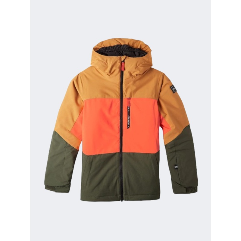ONeill Carbonite Boys Skiing Jacket Rich Caramel/Block