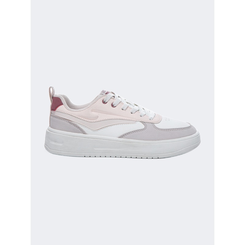 Erke Skateboard Women Lifestyle Shoes White/Grey/Pink