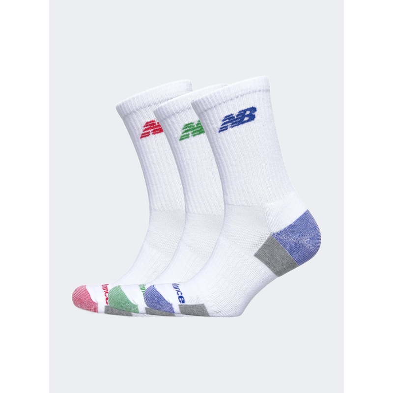 New Balance Performance Cushioning 3 Pack Unisex Lifestyle Sock White/Multi