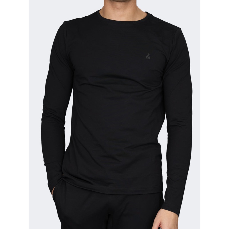 Oil And Gaz Classic Men Lifestyle R.Neck Long Sleeve Black