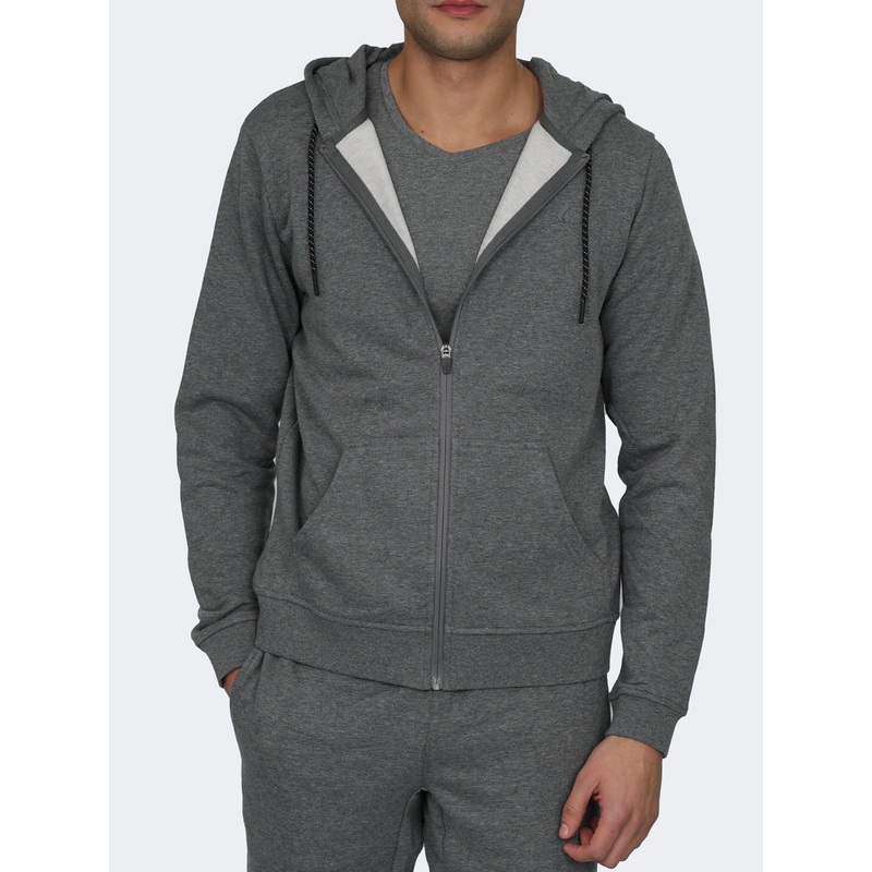 Oil And Gaz  Full Zip Men Lifestyle Hoody Grey