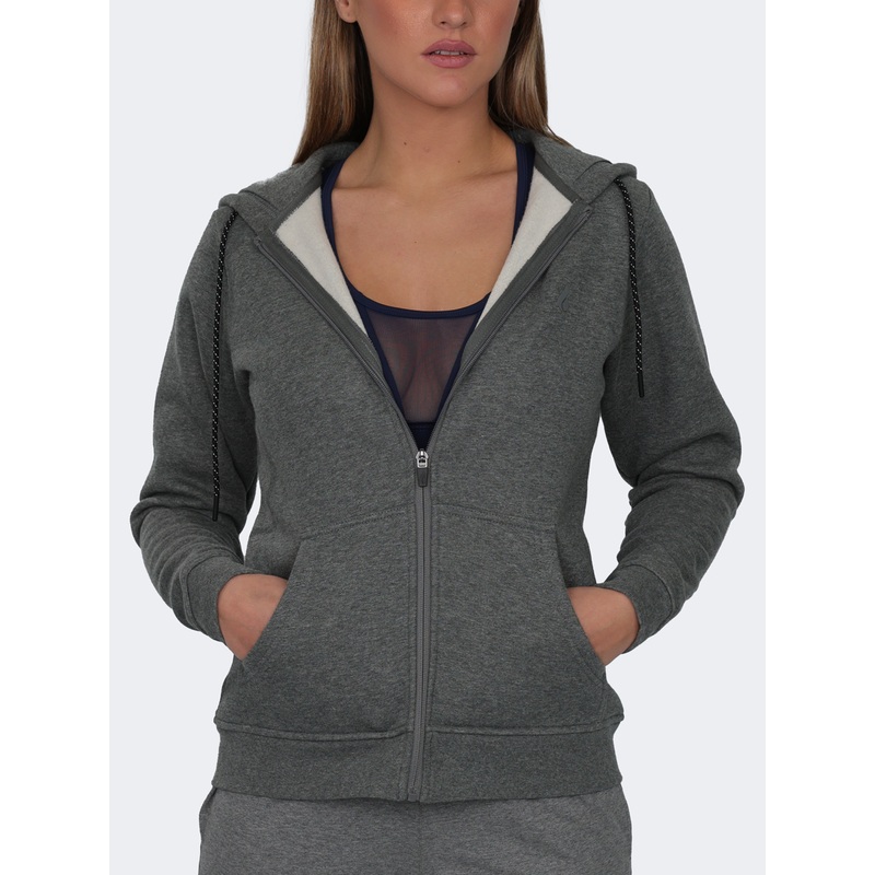 Oil And Gaz  Full Zip Women Lifestyle Hoody Grey