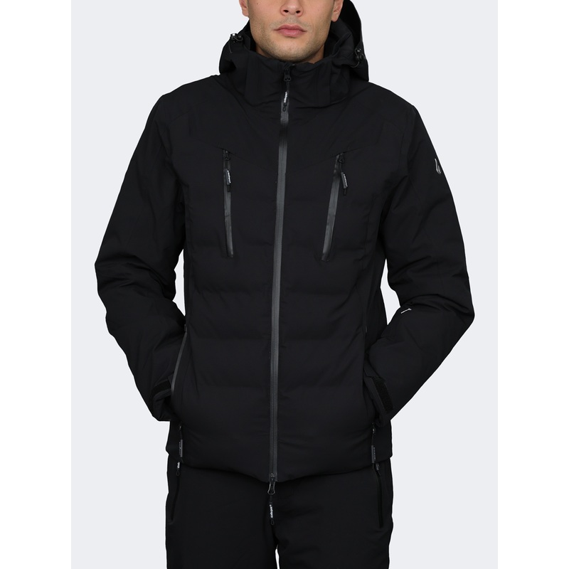 Oil And Gaz Mid Cut With Hood Men Skiing Jacket Black