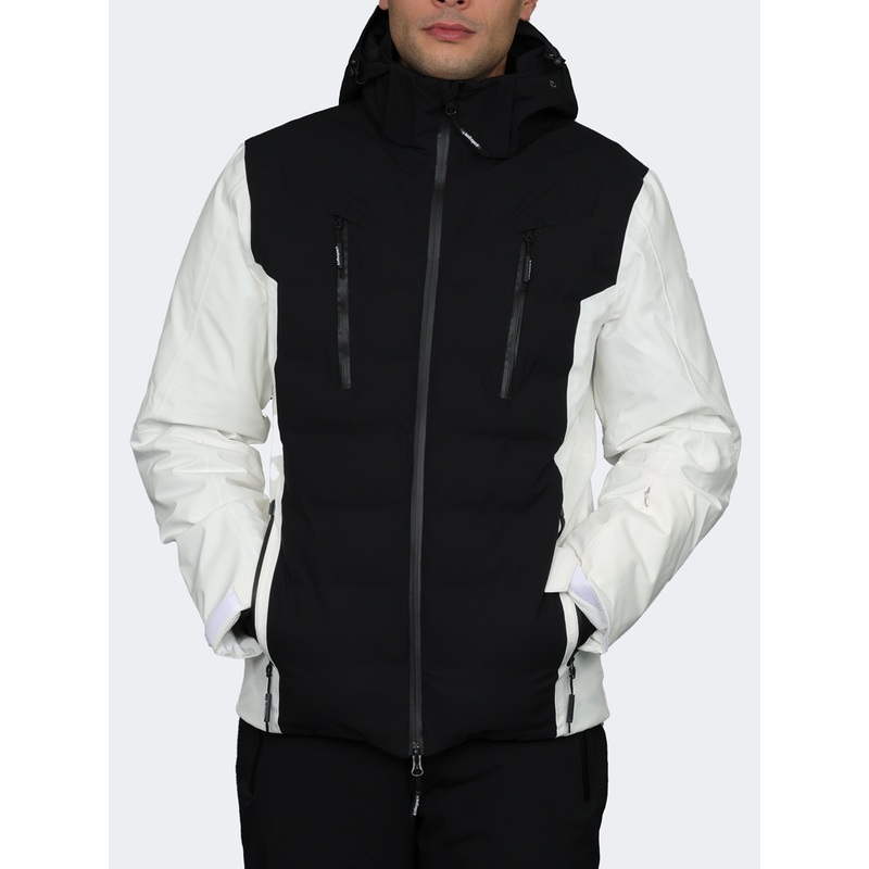Oil And Gaz Mid Cut With Hood Men Skiing Jacket Black/White