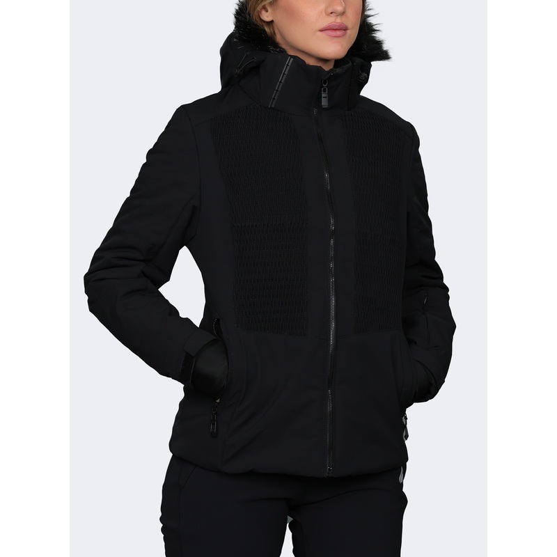 Oil And Gaz Mid Cut With Hood Women Skiing Jacket Black