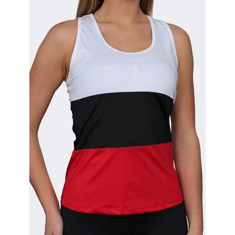 Oil And Gaz Plain Regular Fit Women Fitness Tank Black/Red/White
