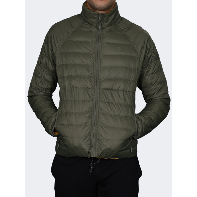 Oil And Gaz Reversible Down Men Lifestyle Jacket Olive/Mustard