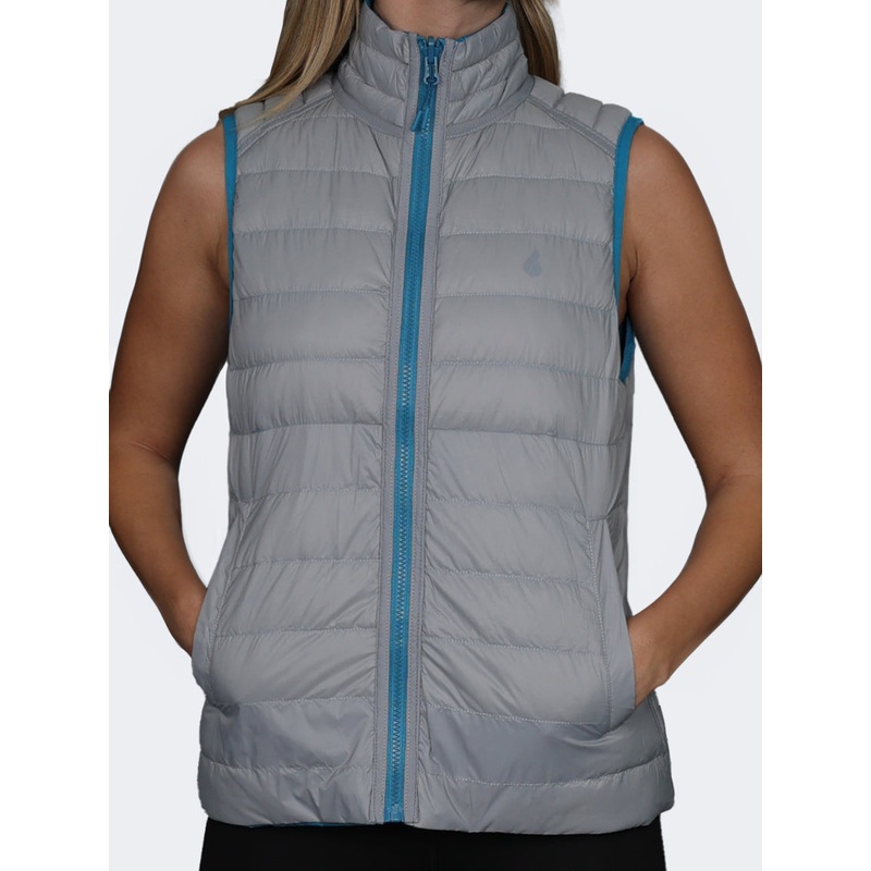 Oil And Gaz Reversible Down Women Lifestyle Vest Teal/Light Grey
