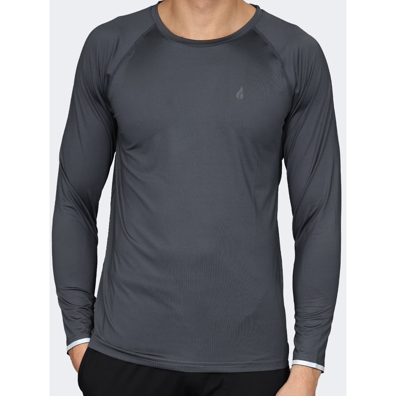 Oil And Gaz Round Neck Men Fitness Long Sleeve Anthracite