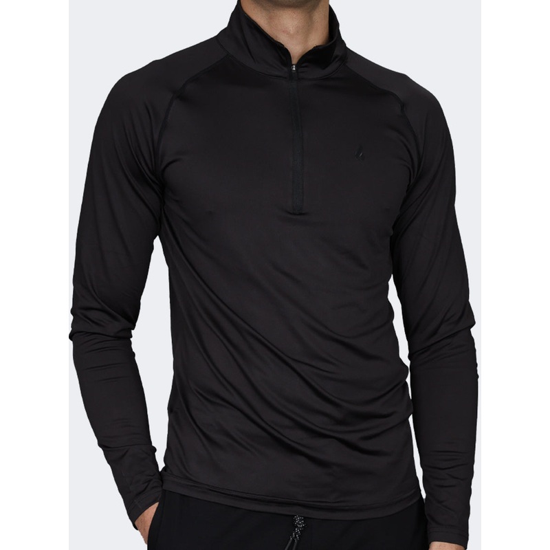 Oil And Gaz Round Neck Men Fitness Long Sleeve Black